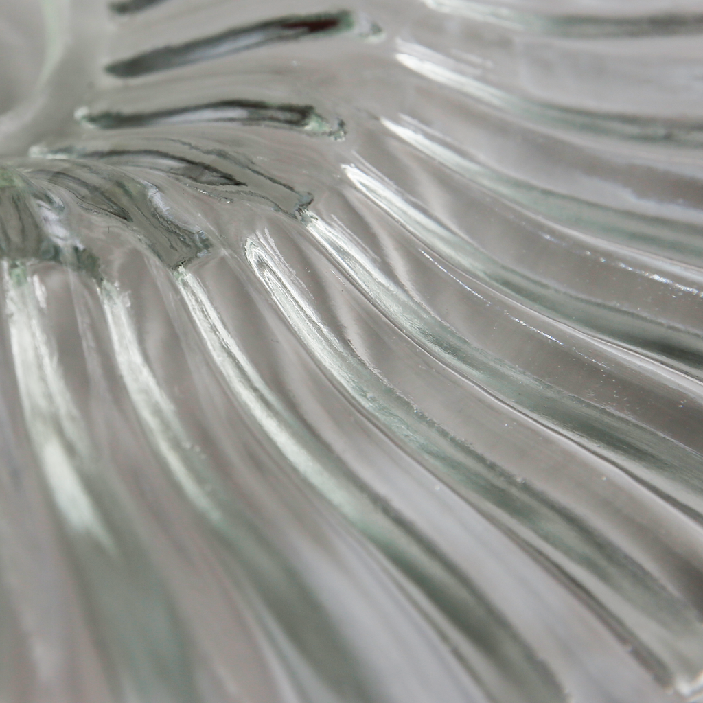 Brooklyn Glass Fluted Slope Pendant Light - 10 Inch - Clear