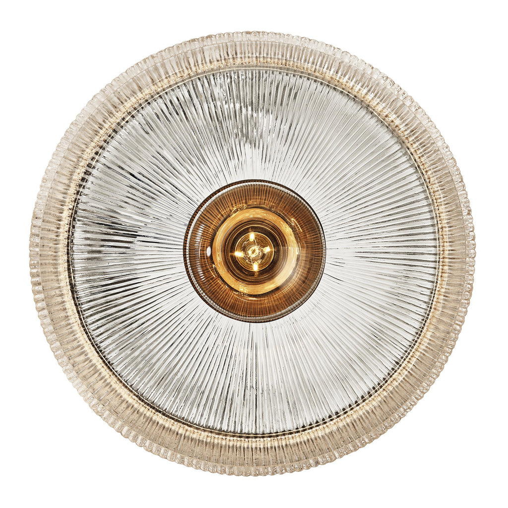 Ribbed Glass Dish Wall Diffuser - 12 Inch - Clear