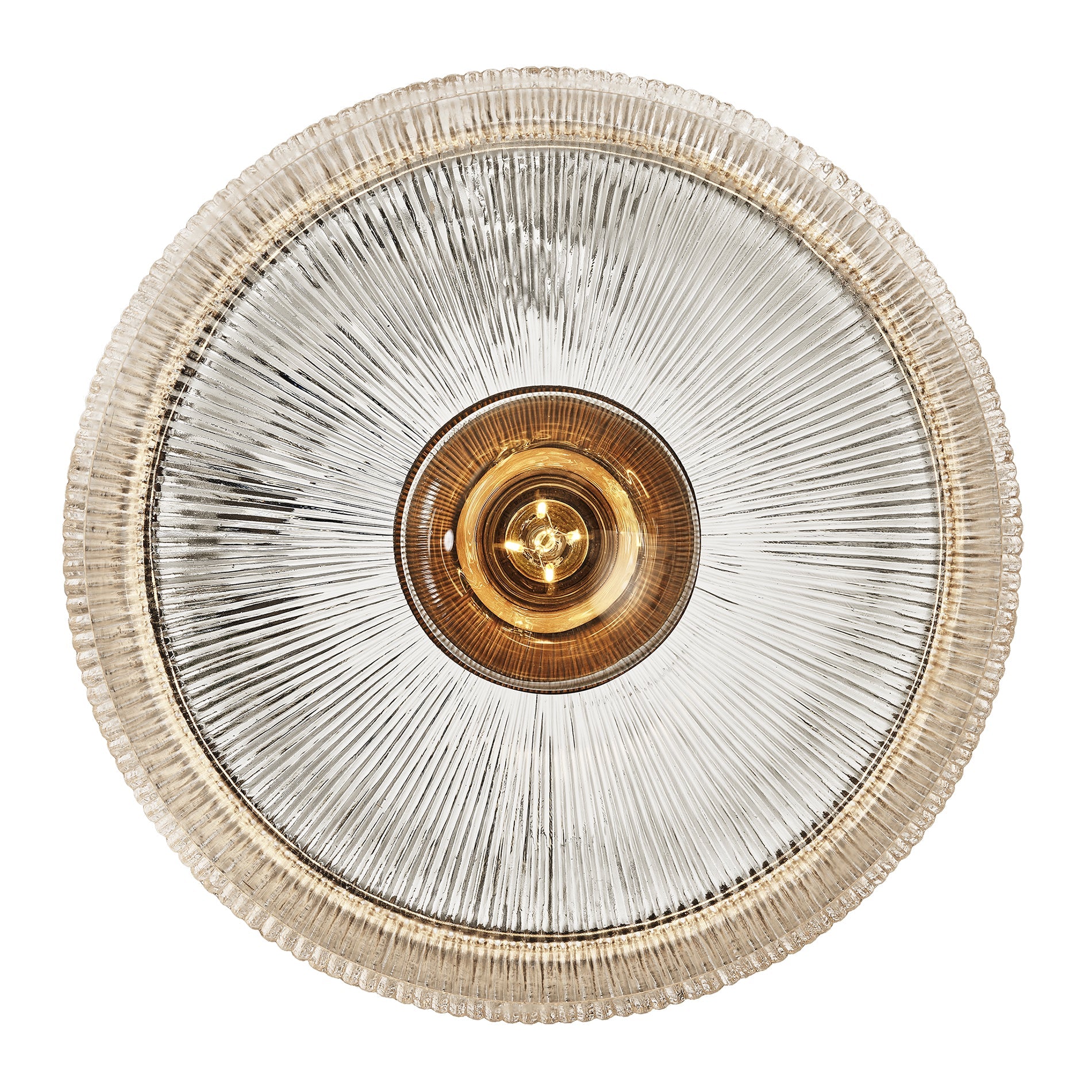 Ribbed Glass Dish Wall Diffuser - 12 Inch - Clear