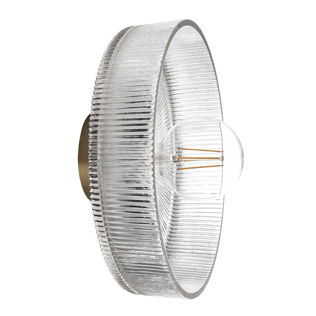 Ribbed Glass Dish Wall Diffuser - 12 Inch - Clear