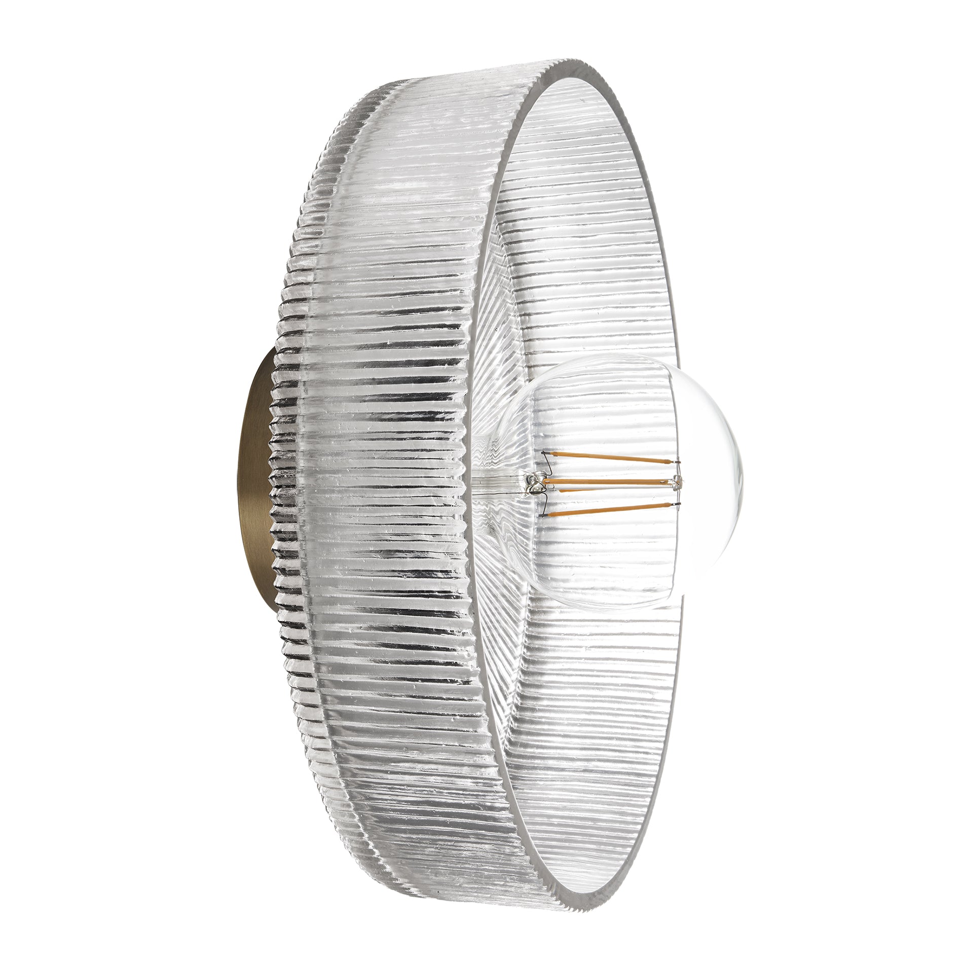 Ribbed Glass Dish Wall Diffuser - 12 Inch - Clear