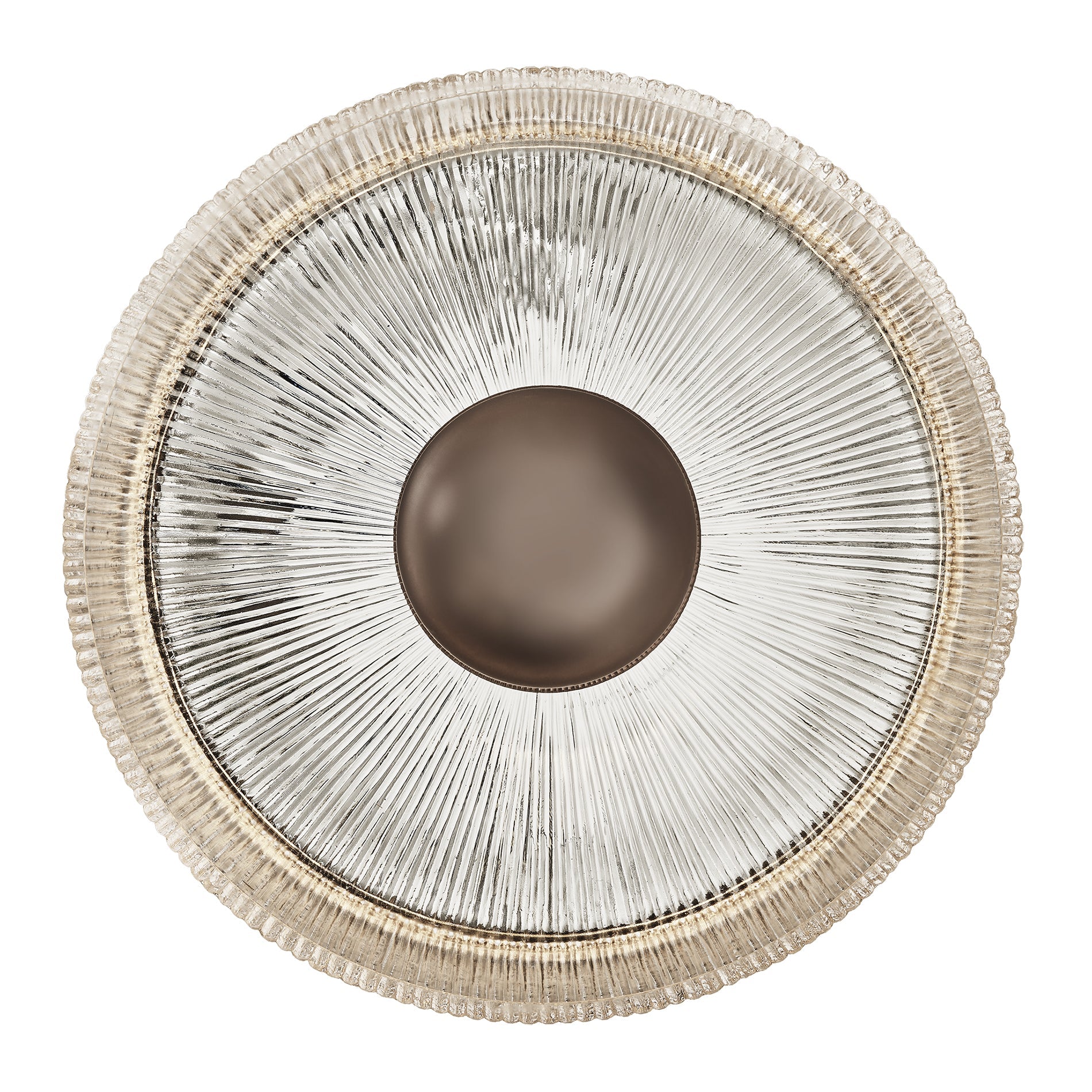 Ribbed Glass Dish Wall Diffuser - 12 Inch - Clear