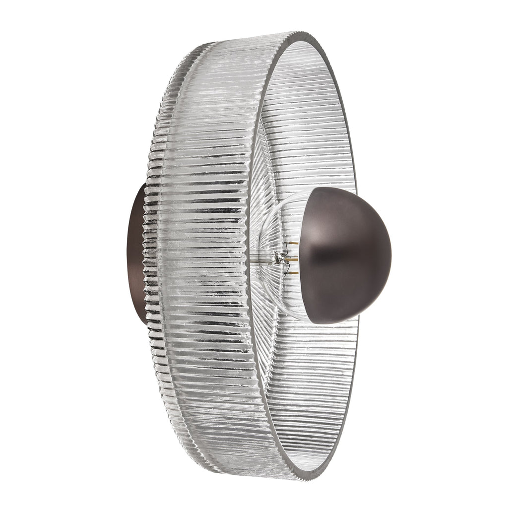 Ribbed Glass Dish Wall Diffuser - 12 Inch - Clear