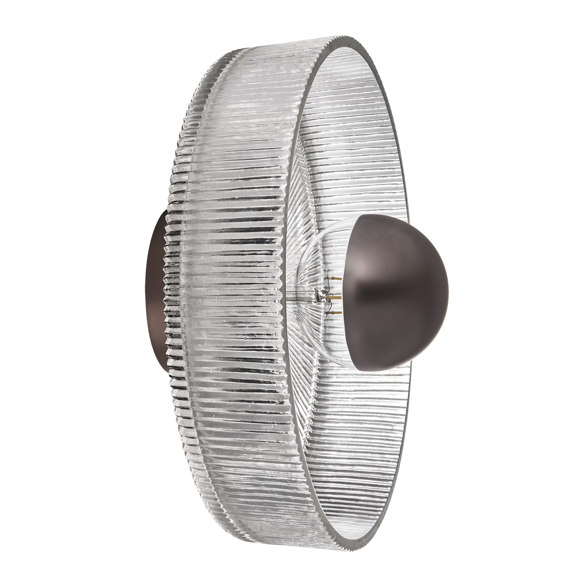 Ribbed Glass Dish Wall Diffuser - 12 Inch - Clear