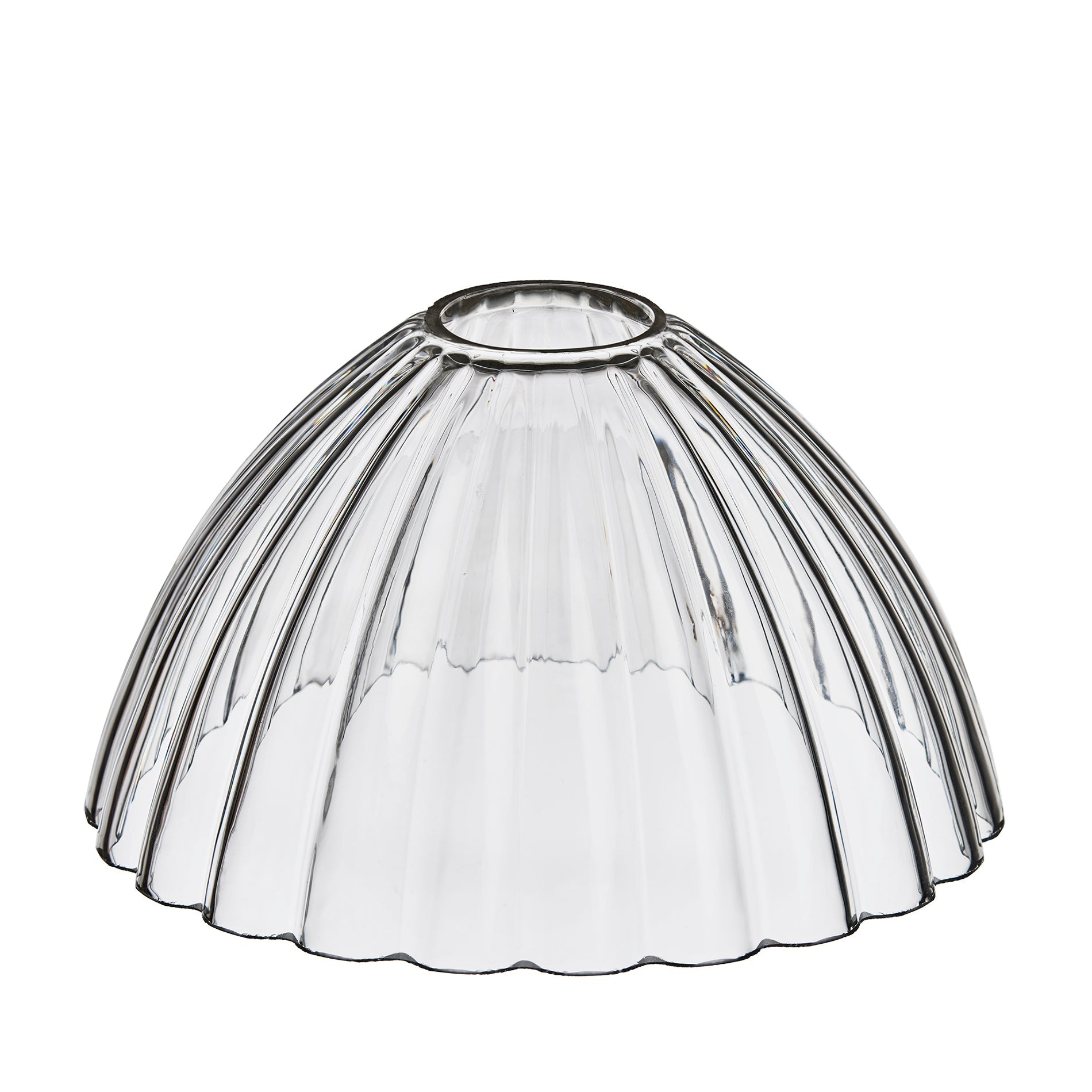 Noho Glass Ribbed Dome Swan Neck Wall Light - 8 Inch