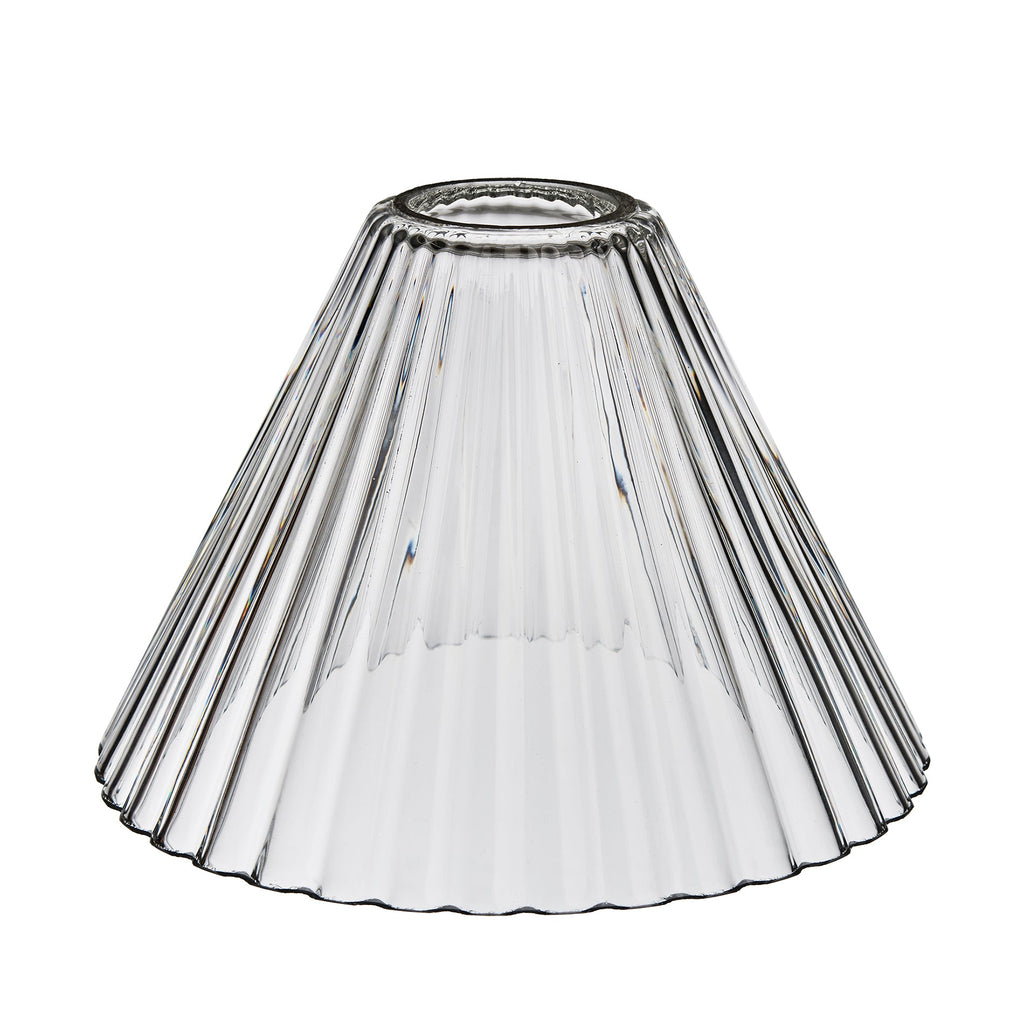 Noho Glass Ribbed Funnel Swan Neck Wall Light - 7 Inch