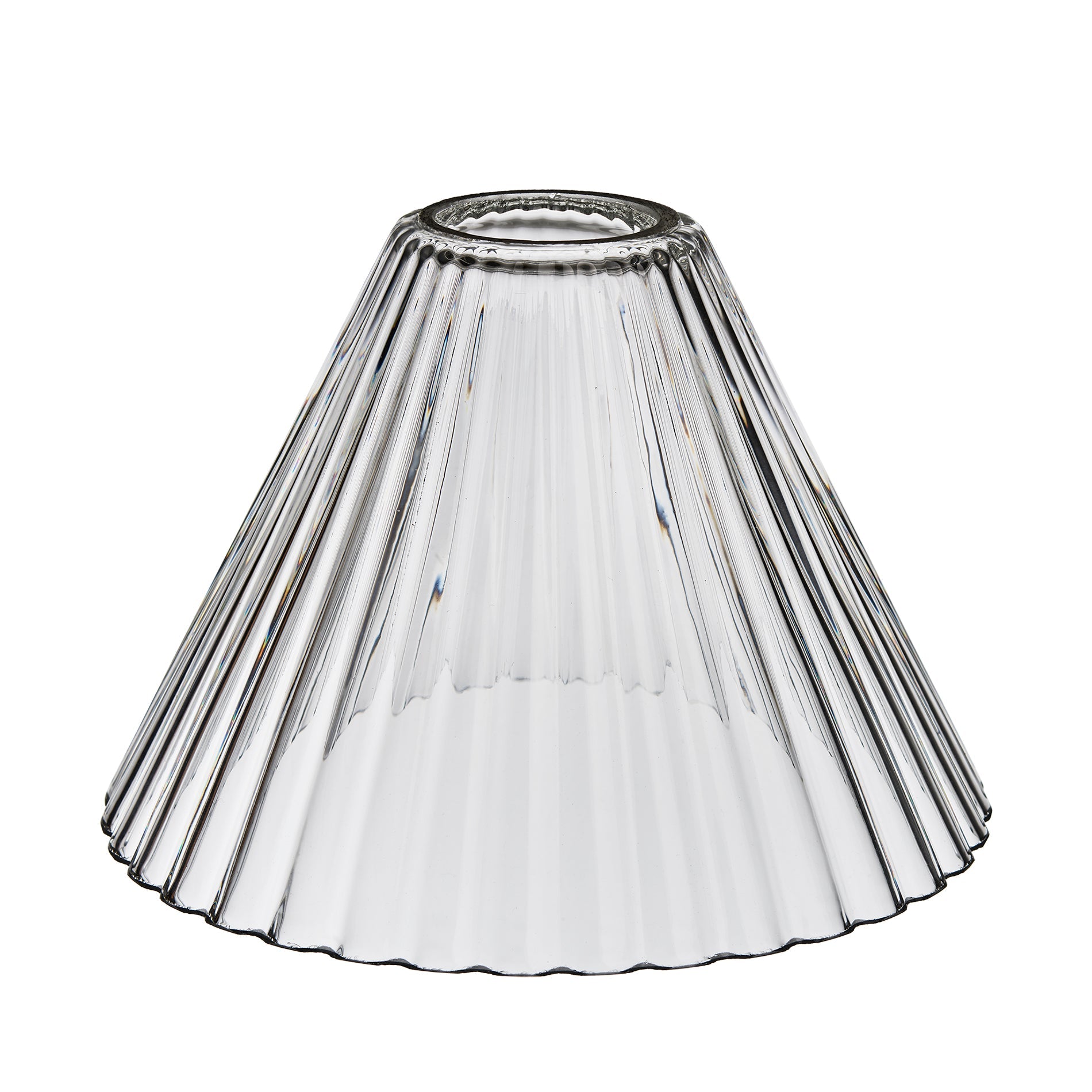 Noho Glass Ribbed Funnel Swan Neck Wall Light - 7 Inch