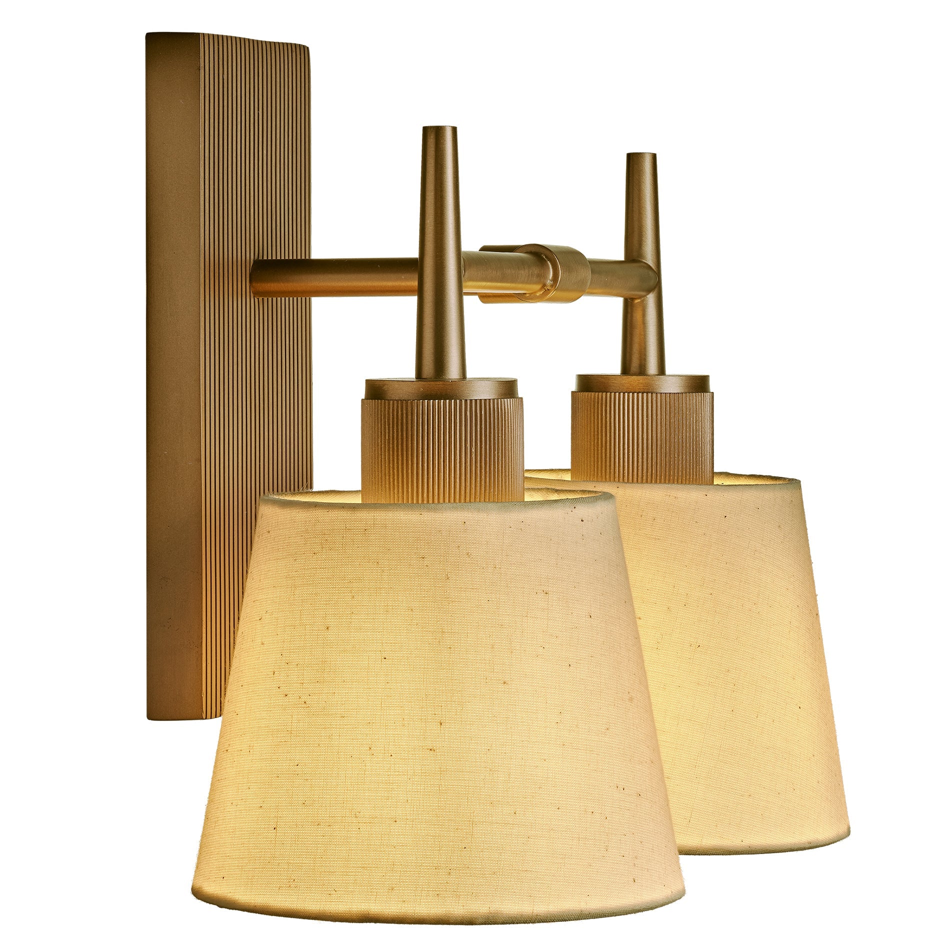 Henley Empire Double Wall Light - Light Natural Cotton