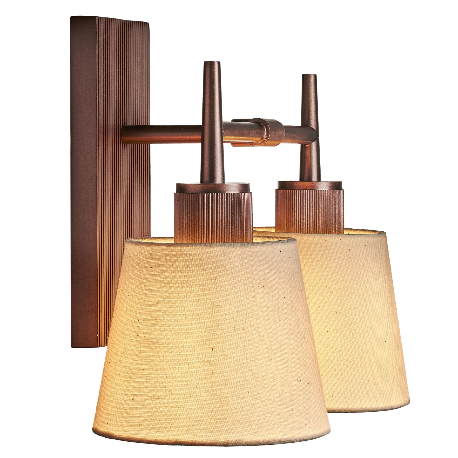 Henley Empire Double Wall Light - Light Natural Cotton