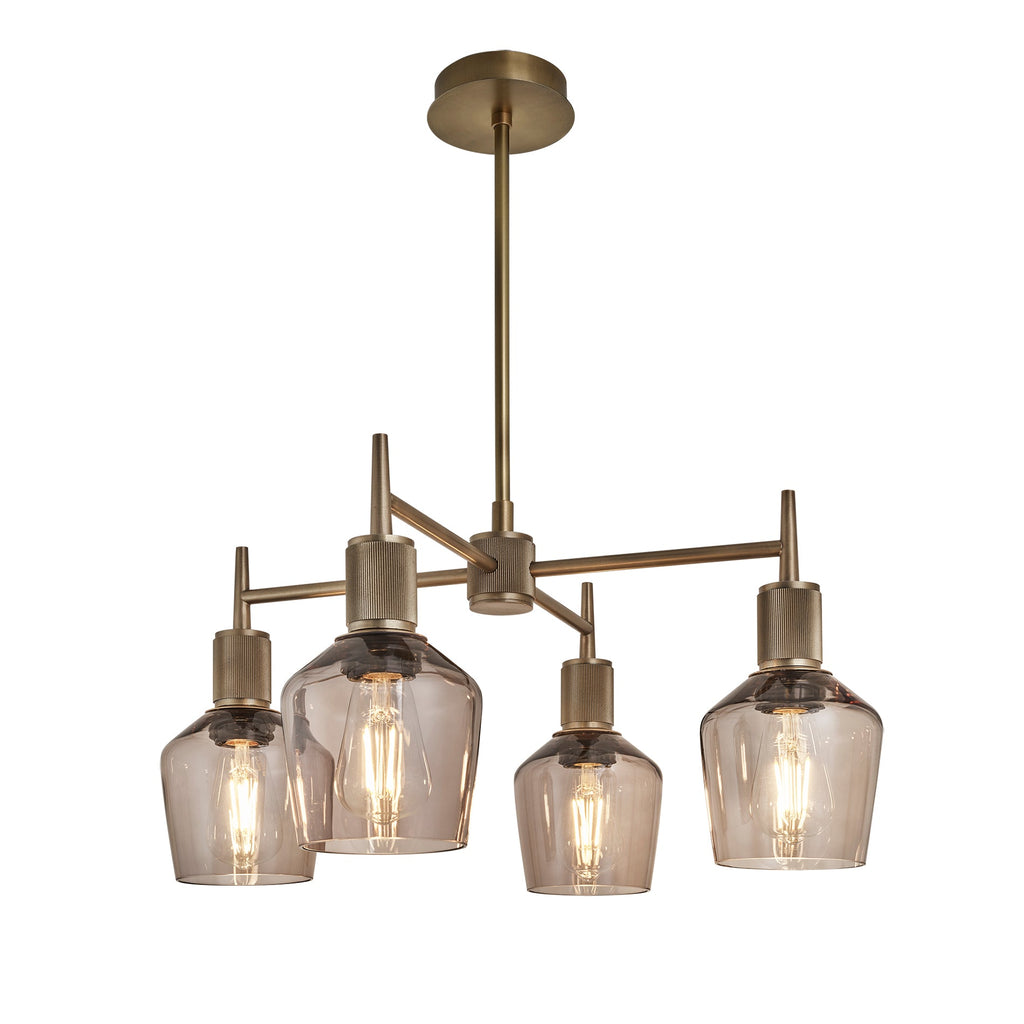 Henley 4 Arm Pendant Light -  Glass Schoolhouse 5.5 Inch