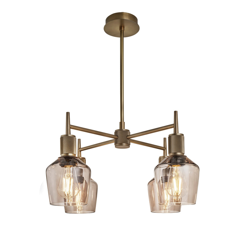Henley 4 Arm Pendant Light -  Glass Schoolhouse 5.5 Inch