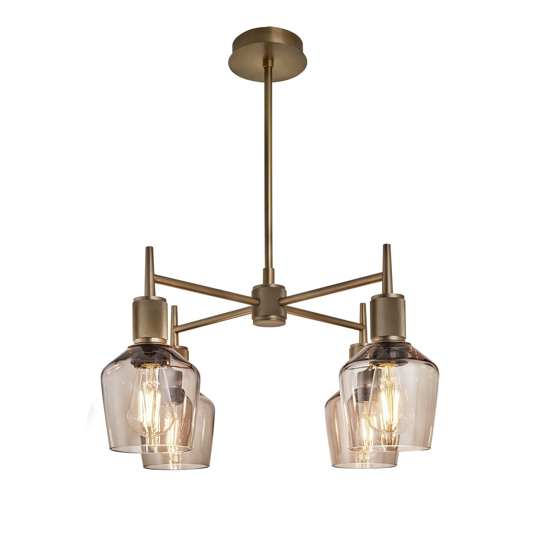 Henley 4 Arm Pendant Light -  Glass Schoolhouse 5.5 Inch