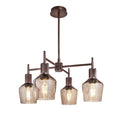 Henley 4 Arm Pendant Light -  Glass Schoolhouse 5.5 Inch