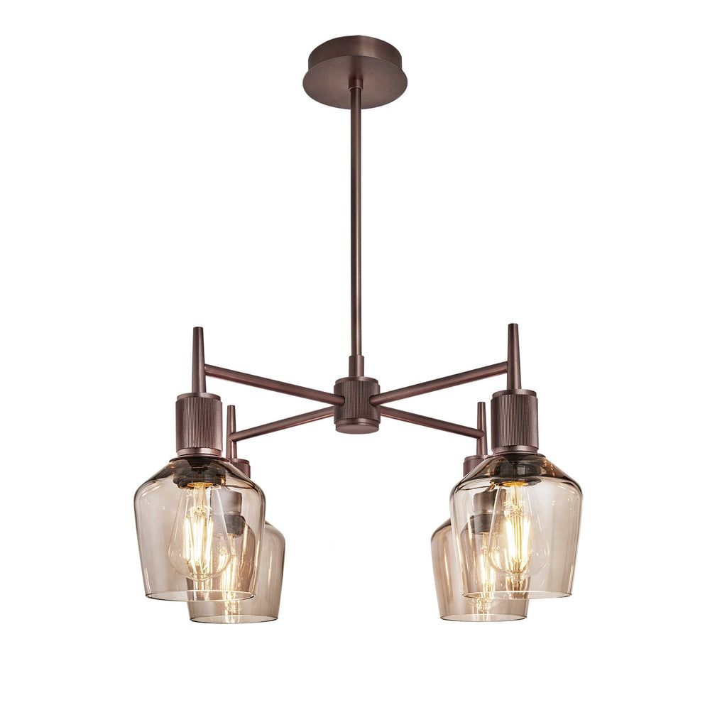 Henley 4 Arm Pendant Light -  Glass Schoolhouse 5.5 Inch