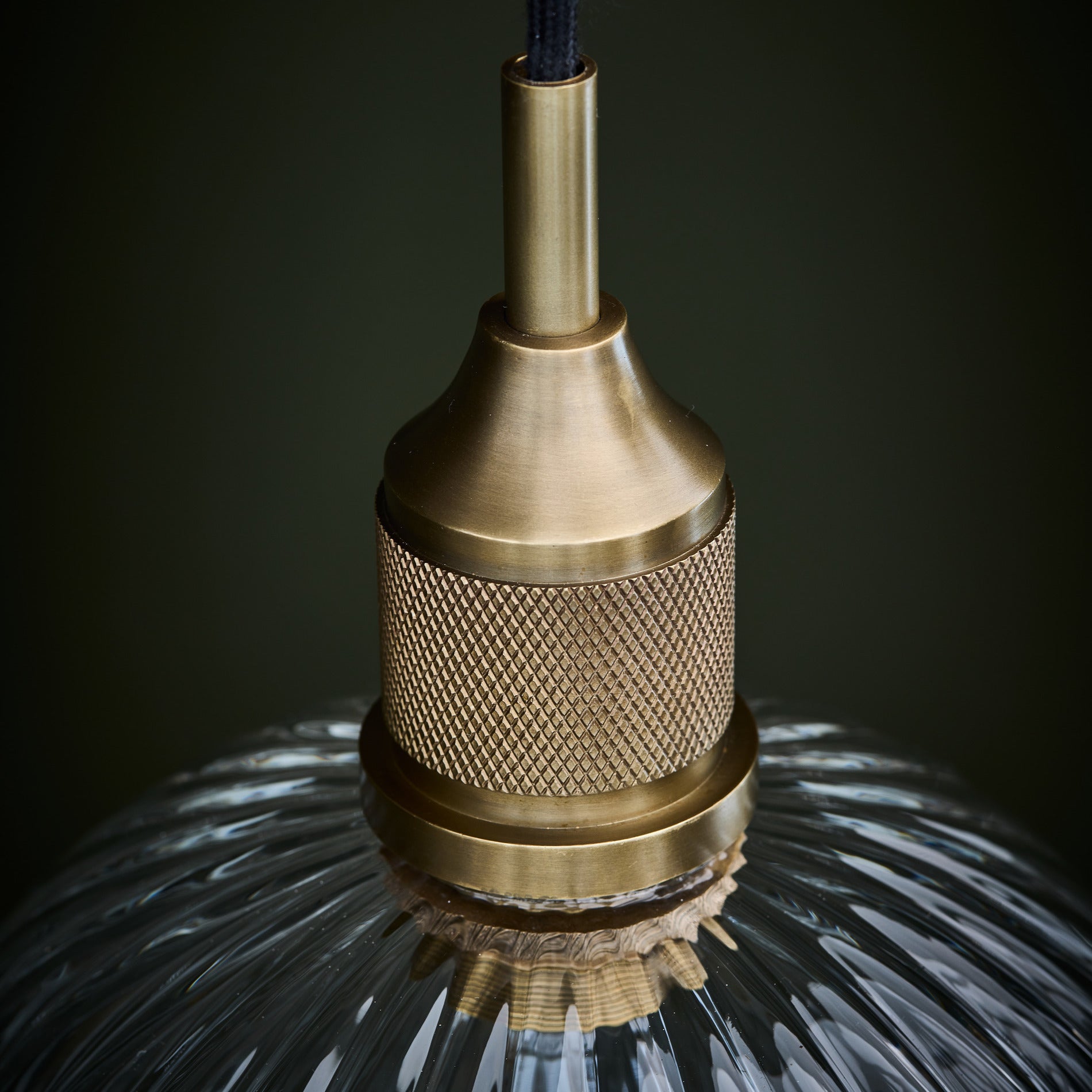 Noho Glass Ribbed Globe Pendant Light - 6 Inch