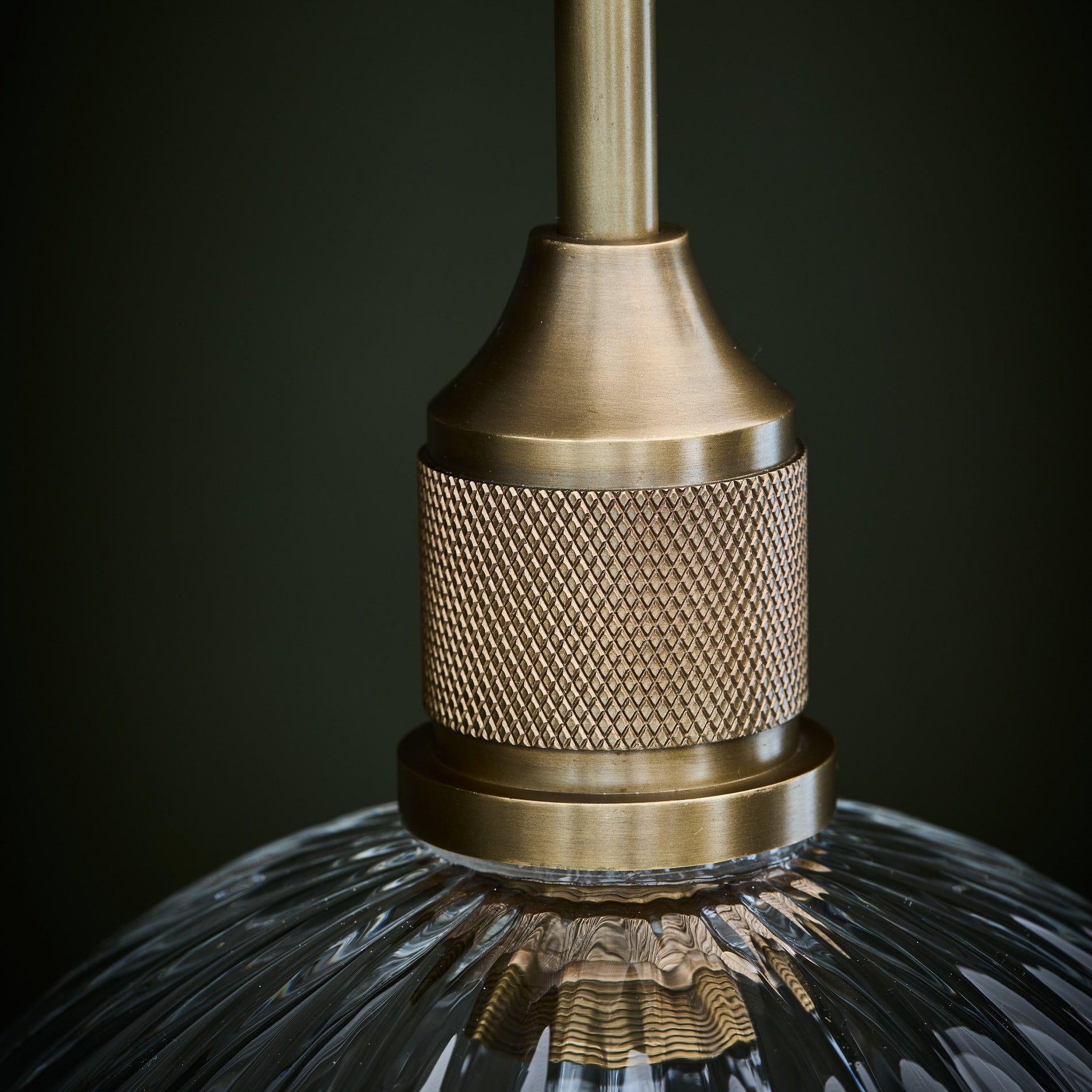 Noho Glass Ribbed Dome Pendant Light - 8 Inch