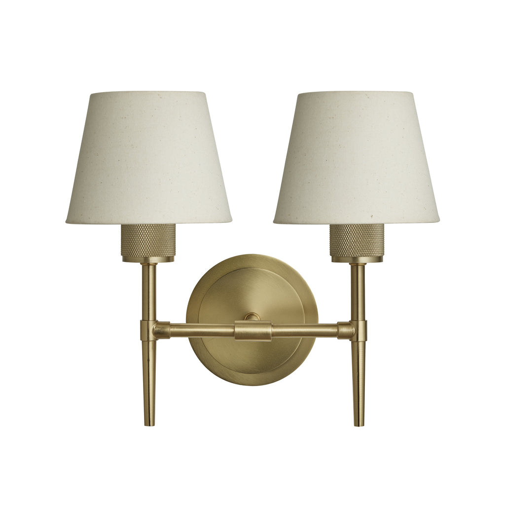 Knurled Empire Torch Double Wall Light - Light Natural Cotton