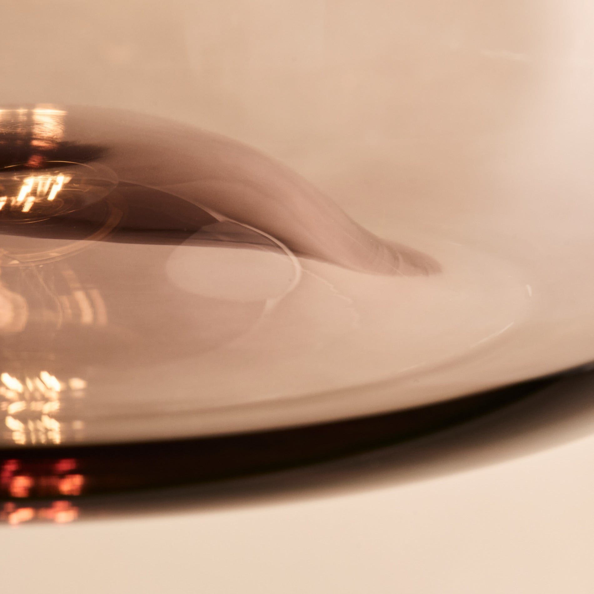 Preston Smoked Glass Mushroom Pendant Light - Mocha