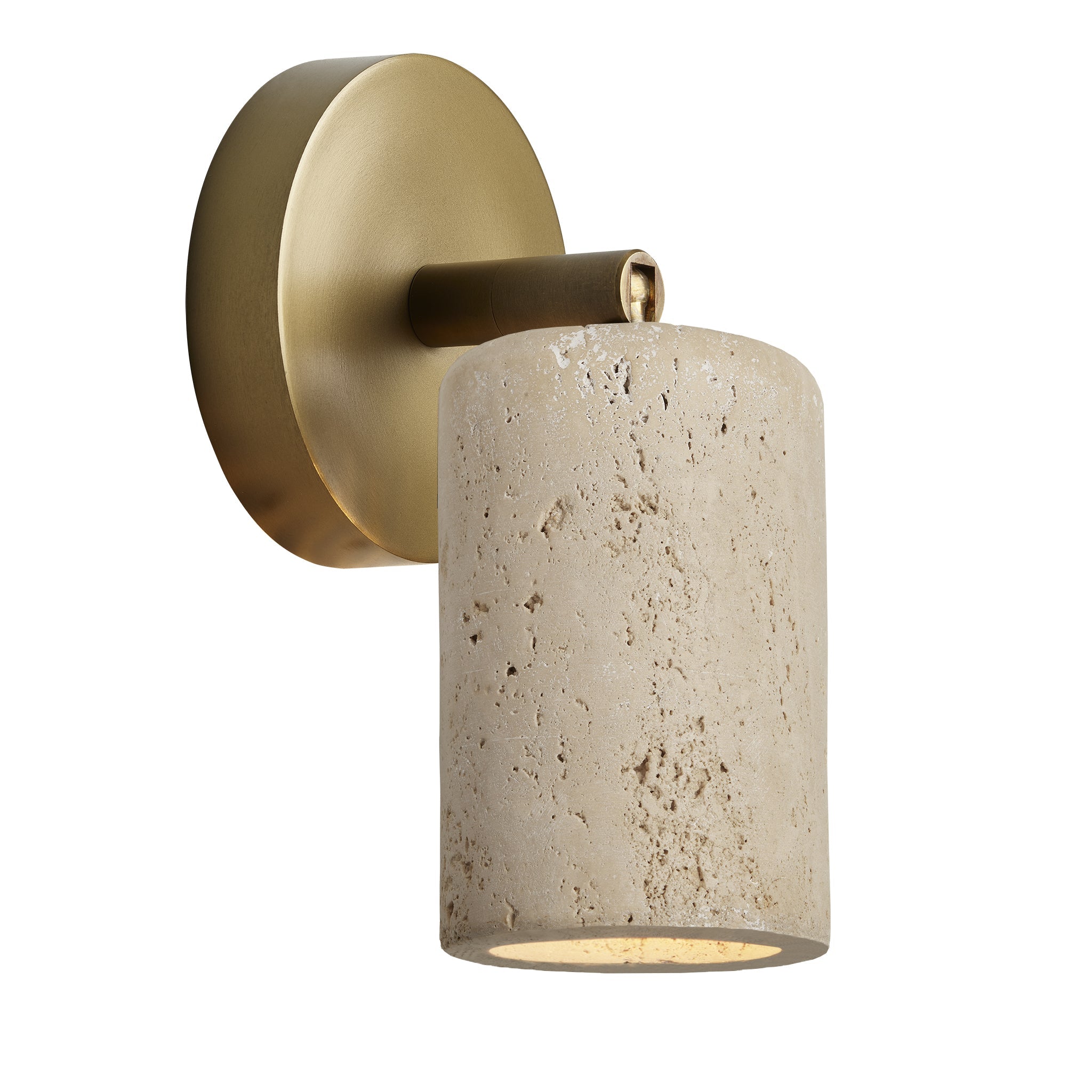 Travertine Spotlight - Single - Brass