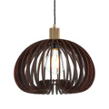 Rift Slatted Wooden Mushroom Wooden Pendant Light - Dark