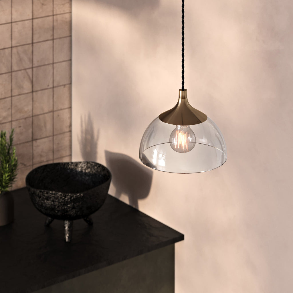 Chelsea Glass Dome Pendant - 8 Inch