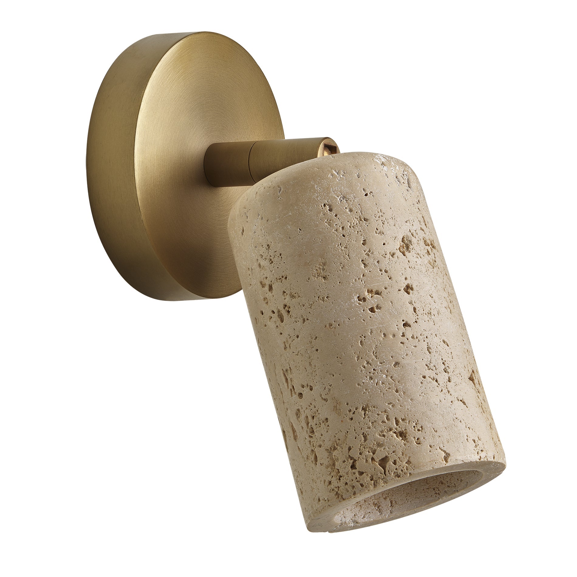 Travertine Spotlight - Single - Brass